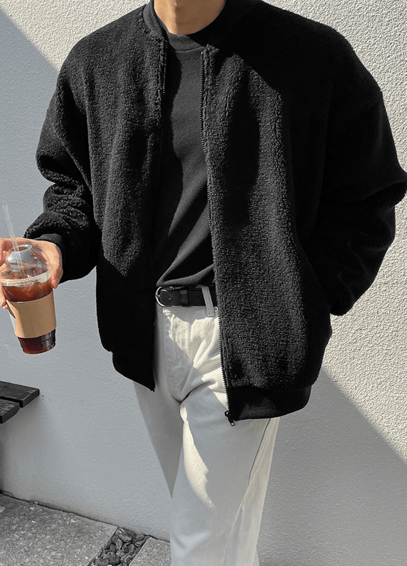 SIMPLE OVERSIZED FLEECED JACKET