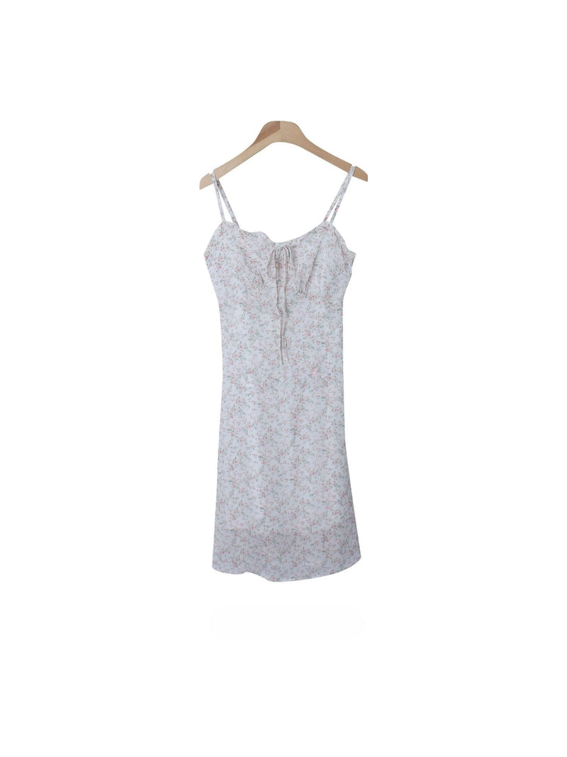 FLOWER PATTERNED SLEEVELESS DRESS ( 2 COLORS )